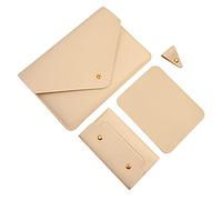 Benfan Laptop Sleeve 15 Inch Compatible with New MacBook Pro 15, MacBook Pro 16, Surface Book 15, Dell XPS 15 with Small Pouch, Mouse Pad and Cord Organizer, Color Beige