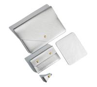 Benfan Laptop Sleeve for 2024 13 Inch MacBook Air M3 A3113, 13 Inch MacBook Pro M2, Surface Pro 3 4 5 6 7 Dell XPS 13 Inch with Small Pocket, Mouse Pad and Cable Holder, Silver