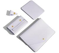 Benfan PU Leather Sleeve Case Compatible with MacBook Air M3 13" 2024/MacBook Pro M2/Surface Pro 7/Dell XPS 13, with Small Pocket, Mouse Pad and Cord Organizer, Light Purple