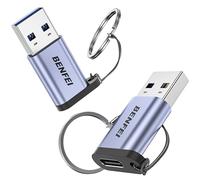 BENFEI 10Gbps USB Type-A to USB-C Adapter(2 Pack, Male to Female) Supporting 5V 3A Charging and 10Gbps Data Transmit