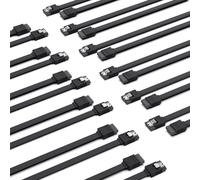 BENFEI 12 Pack SATA III 6Gbps Straight HDD SDD Data Cable with Locking Latch, 18 Inch for SATA HDD, SSD, CD Driver, CD Writer - Black