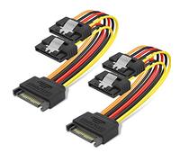 Benfei 15 Pin SATA Power Y-Splitter Cable 15cm - 2 Pack