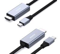 BENFEI 2 Pack USB C to HDMI 1.8 Meter Cable [4K@60Hz, Aluminum Shell, Nylon Braided], Thunderbolt 3/4 Compatible with iPhone 15 Pro/Max, MacBook Pro/Air 2023, iPad Pro