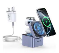 BENFEI 3-in-1 Foldable Charger Stand,Wireless Charging Station for iPhone 16/15/14/13/12 Series, Apple Watch & AirPods | Compact Cube Design | Includes 33W Power Adapter