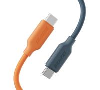 BENFEI 60W USB C to USB C Charging Cable 2Pack 3.3ft, Type C Soft Silicone Fast Charger Cord for iPhone 17/16/15 Series, iPad Pro, MacBook Air, Galaxy S25, Pixel (Blue & Orange)