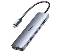 BENFEI 7-in-1 USB C Hub with HDMI(4K@60Hz), 2 USB-A, 1 USB-C Data, 100W Charge, SD/TF Card Reader, Silicone Tangle-Free Cable Compatible with MacBook Pro/Air, iPad Pro, iMac, iPhone 15 Pro/Pro Max