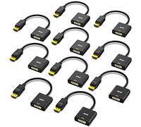 BENFEI DisplayPort to DVI Adapter 10 Pack, DisplayPort to DVI Converter Male to Female Black Compatible for Lenovo, Dell, HP and Other Brands