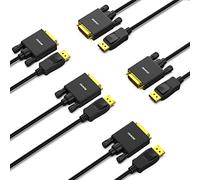 BENFEI DisplayPort to DVI Cable, 5 Pack 1.8M Display Port to DVI Adapter Male to Male Gold-Plated Cord for Lenovo, Dell, HP, ASUS and other brand