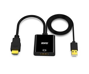 BENFEI HDMI to DisplayPort Adapter, HDMI Source Device Laptop/PC/Game host to DisplayPort Monitor/TV Adapter 4K 60Hz Compatible with Laptop, XBox 360 One, PS4 PS3 and more