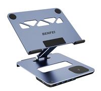 BENFEI Laptop Stand with USB C 6in1 Docking Station, 15W Magnetic Wireless Charger, USB 3.0 KVM Switch, HDMI 4K@60Hz, 4*USB3.0, 100 PD Compatible with MacBook Pro/Air, iPad Pro, XPS, Thinkpad