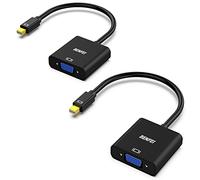 BENFEI Mini DisplayPort to VGA 2 Pack, Mini DP Display Port to VGA (Thunderbolt Compatible) Male to Female Adapter for ThinkPad SurfacePro PC