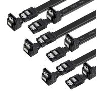 BENFEI SATA Cable III, 6 Pack SATA Cable III 6Gbps 90 Degree Right Angle with Locking Latch 18 Inch for SATA HDD, SSD, CD Driver, CD Writer - Black