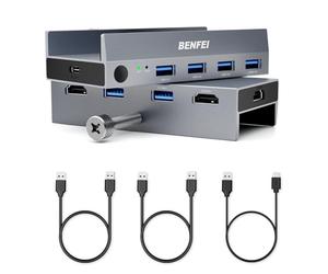 BENFEI USB 3.0 HDMI KVM Switch(8K@60Hz) with 4 USB 3.0 Ports for 2 Computers Sharging Monitor Keyboard Mouse