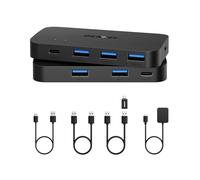BENFEI USB 3.0 Switch, USB Switcher 2 Computers Share 3*USB 3.0 and 1*USB C with Remote control for PC Mouse Keyboard Printer Scanner, USB KVM Switch Selector Compatible with Windows, Mac, Linux