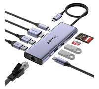 BENFEI USB C Hub 10-in-1 Docking Station, 4K@60Hz HDMI, Gigabit Ethernet, 100W PD, 5Gbps USB-C Data, 4x USB-A 3.0, 170MB/s SD/TF Card Reader for MacBook Pro/Air, iPad Pro, iMac, Galaxy S23, XPS 17