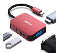 BENFEI USB C HUB 4in1, USB Type-C to HDMI VGA Adapter, USB Adapter, Power Delivery, Compatible for iPhone 15 series, MacBook Pro 2023/2022/2021/2020,Surface Book 2, Dell XPS 13/15, Pixelbook