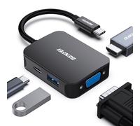 BENFEI USB C HUB 4in1, USB Type-C to HDMI VGA Adapter, USB Adapter, Power Delivery, Compatible for iPhone 15 series, MacBook Pro 2023/2022/2021/2020,Surface Book 2, Dell XPS 13/15, Pixelbook