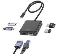 BENFEI USB C HUB 6in1 with HDMI(4K@60Hz), 100Mbps Ethernet, 100W Power Delivery, 1*USB 3.2 10Gbps and 2*USB 2.0, compatible with iPhone 16 Pro/Max MacBook iPad Pro iMac S23 XPS17