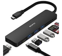 BENFEI USB C HUB 7-in-1, USB-C HUB Multiport Adapter with HDMI (4K @ 60Hz Certified)/100W Power Delivery/3*USB 3.0 5Gbps/SD/TF Card Reader (160MB/s) for iPhone 15 Pro/Max MacBook iPad Pro iMac S23