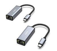 BENFEI USB C to Ethernet Adapter 2 Pack, Type-C (Thunderbolt 3) to RJ45 Gigabit 1000 Mbps Ethernet Adapter Compatible for MacBook Pro 2019/2018/2017, MacBook Air and More[Aluminium Shell&Nylon Cable]