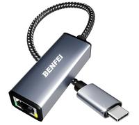 BENFEI USB C to Ethernet Adapter, Type-C (Thunderbolt 3) to RJ45 Gigabit 1000 Mbps Ethernet Adapter Compatible for iPhone 15 Pro/Pro Max, MacBook Pro 2019/2018/2017, MacBook Air and More