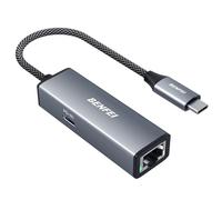 BENFEI USB-C to Ethernet Gigabit Adapter with 100W Power Delivery, Thunderbolt 3/4 to RJ45 Ethernet LAN Network Adapter Compatible with iPhone 15 Pro/Max, MacBook Pro/Air 2023, iPad Pro, iMac