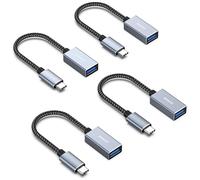 BENFEI USB C to USB 3.0 Adapter, 5Gbps OTG Type-C Male to USB A Female [Nylon Braided Aluminum] Adapter, Compatible with iPhone 16/15 Plus Pro Max MacBook Pro Air iPad Pro Air Galaxy S23 S22, Pack of