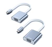 BENFEI USB C to VGA Adapter, 2 Pack Thunderbolt 3 to VGA Adapter Compatible for MacBook Pro 2019/2018/2017, MacBook Air/iPad Pro 2018, Samsung Galaxy S10/S9 [Aluminium Shell,Grey]