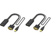 BENFEI VGA to HDMI Adapter, 1080P Converter with Audio From Computer/Laptop VGA Source to HDMI TV/Monitor (Pack of 2)