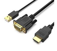 BENFEI VGA to HDMI Cable, 1.8M 1080P Cable From VGA Computer/Laptop to HDMI Monoitor/TV with Audio Support(Not Bidirectional)