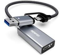 BENFEI Video/Audio Capture Card supporting Full HD 1080P 60FPS for Streaming, Recording, Gaming, Compatible with Switch, PS4, PS5, Xbox, Work with PC/Windows/Mac OS
