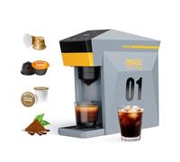 BENFUCHEN 4 in1 Single Serve Coffee Maker, 19 Bar Espresso Maker Coffee Machine For KCup/Nespresso OriginalLine Capsules/Dolce Gusto/Ground Coffee, Cloud Gray