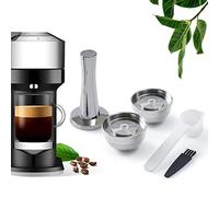 BENFUCHEN Nes presso Vertuo Pods Upgrade Version Only For Vertuo Next Coffee Brewer To Make 230 ML Crema Coffee, Stainless Steel Capsule Reusable Pods For Vertuo Next, 2 Capsules 1 Tamper