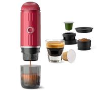BENFUCHEN Portable Electric Espresso Machine, Travel Coffee Maker for Camping, On the Go Car Coffee Maker Self-Heating with USB-C, With Ground Coffee & N Espresso Capsule for RV/Hiking/Office, Red