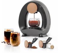 BENFUCHEN Single Serve Coffee Machine for Tea/K Cup/Ground Coffee, MINI Q 2 in 1 Drip Coffee Maker One Cup For Coffee/Tea With Two Adapter, 240ML, Grey