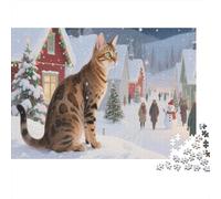 Bengal Cat 1000 Piece Adult Jigsaw Puzzles Jigsaws Challenging Game Family Challenging Educational Challenge Home Decoration for Home Decoration Gifts 1000pcs (75x50cm)