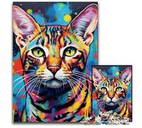 Bengal Cat 1000-Piece Jigsaw Puzzle cardboard Jigsaw Puzzles for Adults for Teenagers & Teens, Ideal Birthday 26X38CM/10.23x14.96inch