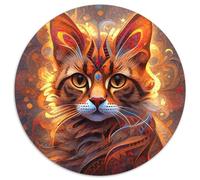 Bengal Cat 1000-Piece Jigsaw Puzzle Round Jigsaw Puzzle 1000 Pieces Erfect for Home Decor, Birthdays, Holidays, And Gifts 67.5x67.5cm
