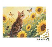 Bengal Cat 1000 Piece Jigsaw Puzzles for Adults Festive Gifts Family Challenging Educational Challenge Home Decoration for Adults Gifts Ideas 1000pcs (75x50cm)