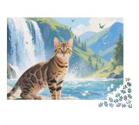 Bengal Cat 1000 Piece Jigsaw Puzzles for Adults Festive Gifts Family Challenging Educational Games Home Decoration for Adults Gifts Ideas 1000pcs (75x50cm)