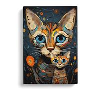 Bengal Cat Dadaism Art No.2 Canvas Print | Gallery Wrapped 30mm Frame Wall Art | 30x20 inches | Ready to Hang | Contemporary Animals Picture | Living Room Bedroom Lounge Office