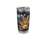 Bengal Cat Howling to The Moon Stainless Steel Insulated Tumbler