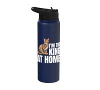 Bengal Cat I'm The King At Home Cat Stainless Steel Insulated Water Bottle