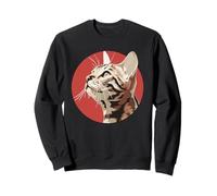 Bengal Cat in Circle Modern Minimalist Kitten Lover Sweatshirt
