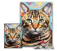 Bengal Cat Jigsaw Puzzles for Adults, 1000 Piece Impossible Jigsaw Puzzles for Adults DIY Art Decor, Size 26x38cm