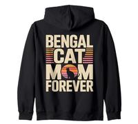 Bengal Cat Mom Forever Retro Zip Hoodie