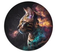 Bengal Cat Nebula 1000-Piece Jigsaw Puzzle 1000 Piece Round Jigsaw Challenging Brain Teaser - Relaxing Toy for Teenagers 67.5x67.5cm