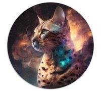 Bengal Cat Nebula 1000 Piece Puzzle 1000-Piece Round Jigsaw Puzzle Perfect for Family Fun on Christmas, Thanksgiving, Birthdays & Easter 67.5x67.5cm