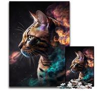 Bengal Cat Nebula JigsawPuzzle 1000 Pieces for Adults Wooden Jigsaw Puzzles for Teenagers, Couples, And Friends for Birthdays, Christmas 50x75CM/19.68x29.52inch