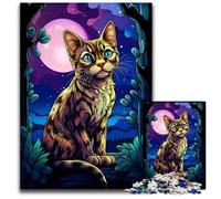 Bengal Cat Night 1000 Piece Jigsaw Puzzles for Adults Puzzles for Adults for Teenagers & Family Fun DIY Brain Teaser Game Gift 1000 PCS(75x50cm)
